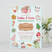 Invitation Fête d'échange de biscuits de Noël et de cacao mig (Debout devant)