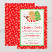 Invitation Fête d'échange de biscuits de Noël festifs (Devant / Derrière)