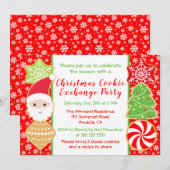 Invitation Fête d'échange de biscuits de Noël mignonne (Devant / Derrière)