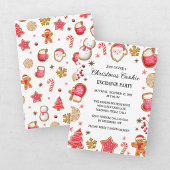 Invitation Fête d'échange de biscuits de Noël mignonne