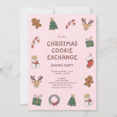Invitation Fête d'échange de biscuits de Noël pour enfants fe (Devant)
