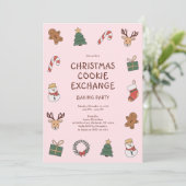 Invitation Fête d'échange de biscuits de Noël pour enfants fe (Debout devant)