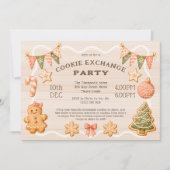 Invitation Fête d'échange de biscuits festifs mignons (Devant)