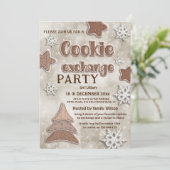 Invitation Fête d'échange de biscuits modernes d'hiver (Debout devant)