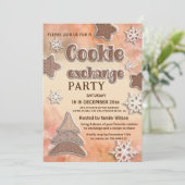 Invitation Fête d'échange de biscuits modernes d'hiver (Debout devant)