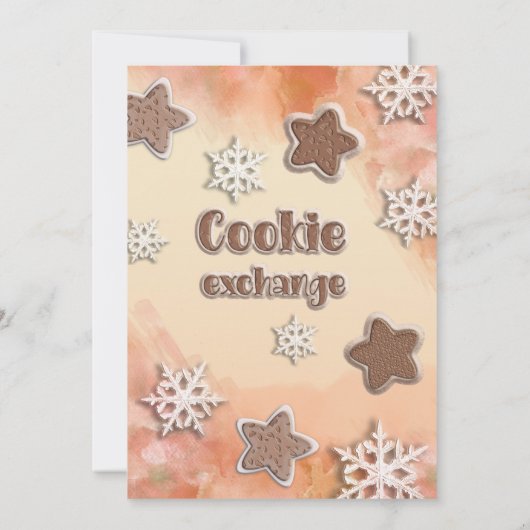 Invitation Fête d'échange de biscuits modernes d'hiver (Dos)