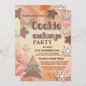 Invitation Fête d'échange de biscuits modernes d'hiver (Devant / Derrière)