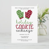 Invitation Fête d'échange de biscuits Noël Four Mitts (Debout devant)