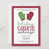 Invitation Fête d'échange de biscuits Noël Four Mitts (Devant)