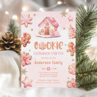 Fête d'échange de biscuits Noël pain d'épices rose