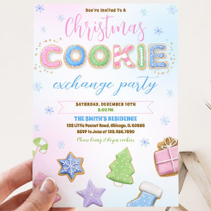 Invitation Fête d'échange de biscuits pastel