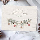 Invitation Fête d'échange de biscuits rustiques de Noël