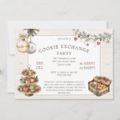 Invitation Fête d'échange de biscuits rustiques de Noël (Devant)