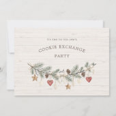 Invitation Fête d'échange de biscuits rustiques de Noël (Dos)