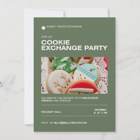 Invitation Fête d'échange de biscuits sur mesure (Devant)