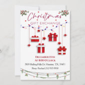 Invitation Fête d'échange de cadeaux de Noël (Devant)