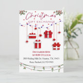 Invitation Fête d'échange de cadeaux de Noël (Debout devant)