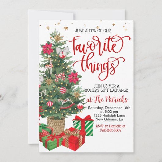 Invitation Fête d'échange de cadeaux de Noël (Devant)