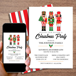 Invitation Fête d'échange de cadeaux de Noël Casse-Noisette