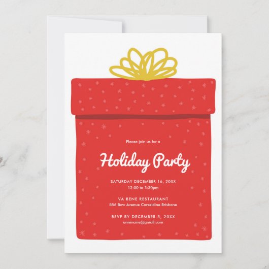 Invitation Fête d'échange de cadeaux Holiday (Devant)