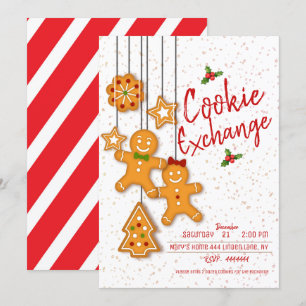 Invitation Fête d'échange de cookies de vacances