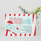 Invitation Fête d'échange de cookies de vacances (Debout devant)