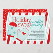 Invitation Fête d'échange de cookies de vacances (Devant / Derrière)