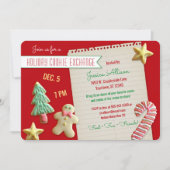 Invitation Fête d'échange de cookies de vacances (Devant)