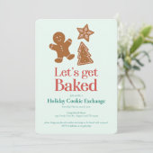 Invitation Fête d'échange de cookies de vacances | Pain d'épi (Debout devant)