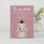 Invitation Fête d'échange de parfum sur mesure en or rose (Debout devant)