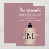 Invitation Fête d'échange de parfum sur mesure en or rose (Devant / Derrière)
