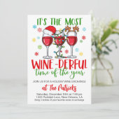 Invitation Fête d'échange de vins de Noël (Debout devant)