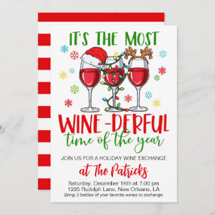 Invitation Fête d'échange de vins de Noël