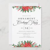 Invitation Fête d'échange d'ornement de Noël (Devant)