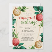 Invitation Fête d'échange d'ornement de Noël (Devant)