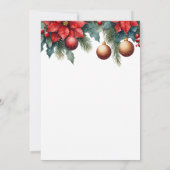 Invitation Fête d'échange d'ornement de Noël Floral d'hiver (Dos)