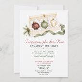 Invitation Fête d'échange d'ornements de Noël (Devant)