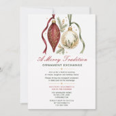 Invitation Fête d'échange d'ornements de Noël (Devant)