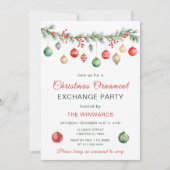Invitation Fête d'échange ornement de Noël Garland (Devant)