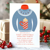 Invitation Fête décontractée de Noël avec un pull moche et du