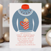 Invitation Fête décontractée de Noël avec un pull moche et un