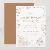 Invitation Fête décoration ludique et fantaisiste de maison e (Devant / Derrière)