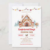 Invitation Fête Décoration Maison en pain d'épices (Devant)