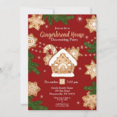 Invitation Fête Décoration Maison en pain d'épices aquarelle (Devant)