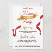 Invitation Fête Décorative Blanche et Rouge (Devant)