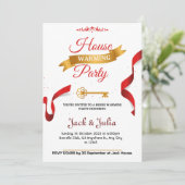 Invitation Fête Décorative Blanche et Rouge (Debout devant)