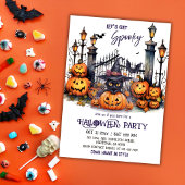 Invitation Fête déguisée Halloween Chapeau de sorcière chat n