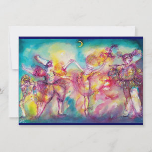 Invitation FÊTE DÉGUISEE, métallisé champagne