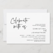 Invitation Fête d'élopement de mariage, Célébrez avec nous In (Devant)