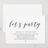 Invitation Fête d'élopement de mariage, faisons la fête (Devant / Derrière)